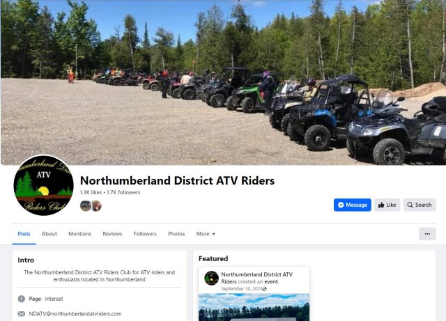 Forwarding you to Northumberland District ATV Riders